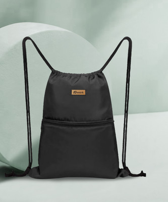ADMARK Casual double zipper Drawstring bag 10 L Backpack(Black)