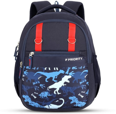 Priority 16 Inch Mischief 005 Navy Blue Printed School 27 L Backpack(Blue)