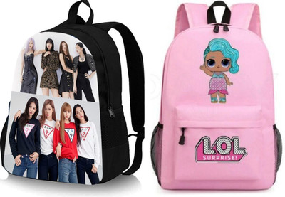 khatushyam collection A_DGTL-035_@@@_1PC & LOL-PRINTPINK-1PC_abc 30 L Backpack(Black, Pink)