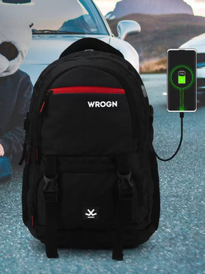 WROGN ASHPER Unisex with USB Port and Rain Cover 40 L Laptop Backpack(Black)