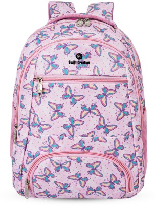 SWIFT CREATION Trendy Casual Printed Backpack for College, School, Office 35 L Backpack(Pink)