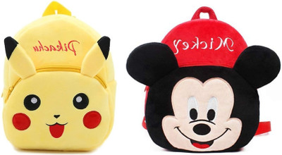 Bluemoon AVK_ combo micky red & picacho yellow_19 10 L Backpack(Multicolor)