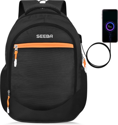SEEBA Unisex Smart Bag With USB CHARGING PORT BVM Laptop Bag-Office Bag-School Bag 30 L Backpack(Black)