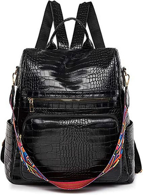 TrueArch DGEE_DG_015-BLACK-BIG-CROCO 24 L Backpack(Black)