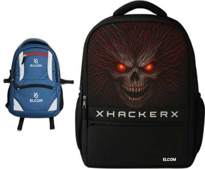 Elcom School, College & Travel Bag Laptop Bag for Boys, Girls, Men & Women Backbencher 25 L Backpack(Black, Blue)