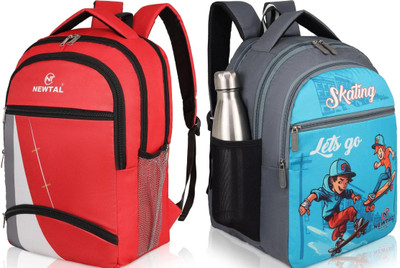 newtal Printed School Bag for Kids – Fun Cartoon Design with Large Storage Space 35 L Backpack(Black)