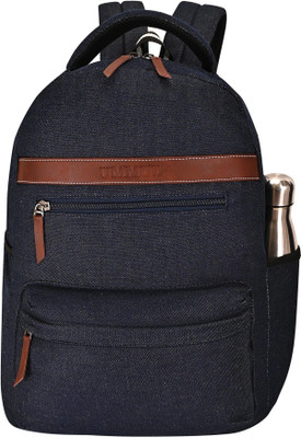 Ummul Canvas Backpack with Leather Trim, Multiple Pockets, Water Bottle Holder 30 L Backpack(Purple)