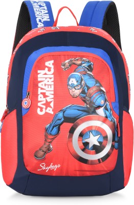 SKYBAGS Captain America Champ 02 School Backpack Red and Blue 18 L Backpack(Multicolor)