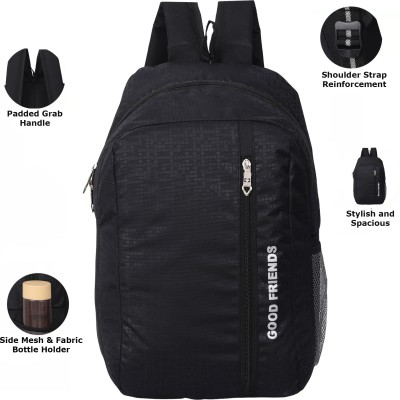 GOOD FRIENDS Small Bag for Daily Use - 1 Compartment Galaxy Small Outdoor Travel Daypack 20 L Laptop Backpack(Black)