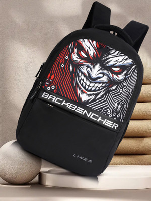 linza Trendy Backbencher Backpack – Comfortable, Strong & Smart for Everyday Use 28 L Laptop Backpack(Black, White)