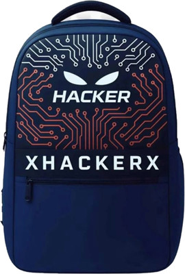 Anaya Craft Hacker Printed Backpack for Boys & Girls | Trendy Laptop Bag with Compartments 30 L Backpack(Blue)