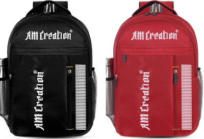 AM Creation Large 35 L Laptop Backpack Spacy Bag unisex backpack 22 L Laptop Backpack(Black, Red)