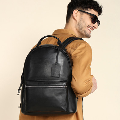 Sassora Genuine Leather Daily Use Large Backpack For Men's - A552 15 L Trolley Laptop Backpack(Black)