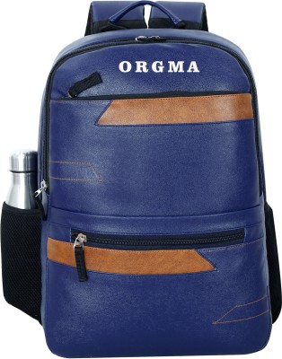 Orgma LEATHER STYLISH 30 L Laptop Backpack(Blue)