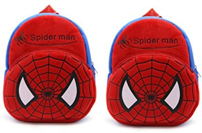 JaisBoy School Bag Soft Plush Backpack Cartoon Bags Combo pack of 2 spiderman 10 L Backpack(Red)