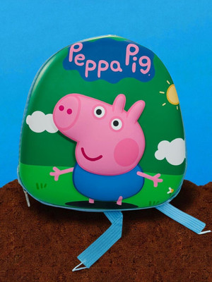 HUZUR JI GREEN 3D PEPPA PIG 12 L Backpack(Green, Pink)