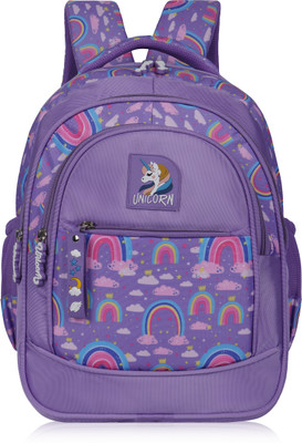 Priority 16 inch Precious 001 Unicorn Printed Lavender 27 L Backpack(Purple)