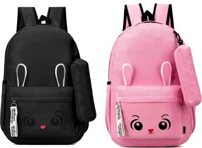 VELAR Backpack Combo 15 L Laptop Backpack(Pink)