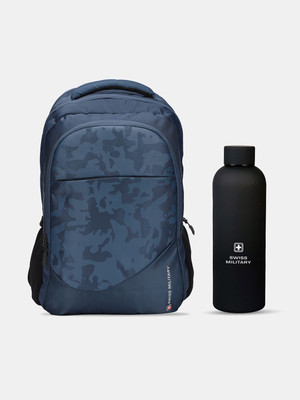 SWISS MILITARY Travel-Ready Laptop Backpack with Flask Combo 33 L Laptop Backpack(Blue)