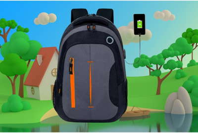 Shivra backpack for men backpack bags bagpack 35 L Laptop Backpack(Black, Grey)