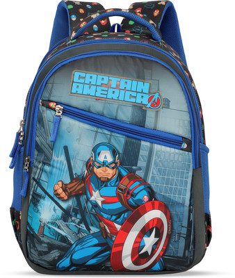 Priority 16 inch Hersheys 001 Marvel Captain America Printed Grey 27 L Backpack(Grey)