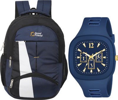 Good Friend school/college/office/casual bags use all age boy’s/girl’s/ with digital watch 35 L Laptop Backpack(Blue)