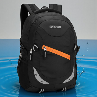 flexlyn Laptop Backpack Spacy unisex with reflective strip 35 L Laptop Backpack(Black)