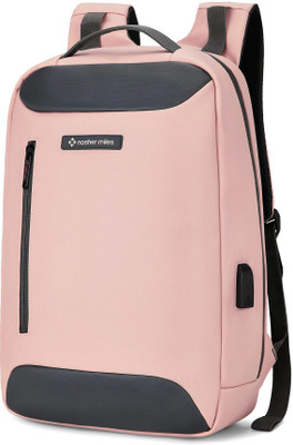 NASHER MILES Staten Passenger Workpack | Polyester | USB charging | Ideal For Office 19 L Laptop Backpack(Pink, Grey)