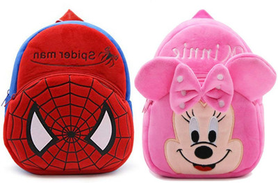 Bluemoon BM-combo minnie pink & spiderman red_178 12 L Backpack(Multicolor)