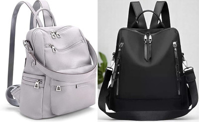 Spinsell Purse Bags for Women and Girls Waterproof Backpack 25 L Trolley Laptop Backpack(Grey, Black)