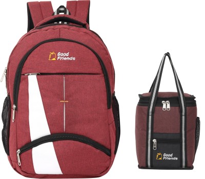 Good Friend New Backpack And Tiffin Bags Use For School, College, Office Laptop Lightweight Waterproof Backpack(Maroon, 35 L)