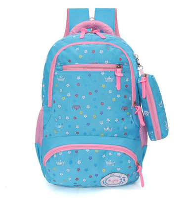 Tinytot SB115_01 School Backpack College Bag Travel Bag with Pencil Pouch 2nd Standard onward Waterproof School Bag(Light Blue, 26 L)
