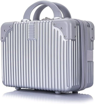 SUNBEET Hard Shell Vanity Cases for Women, Water Proof Cosmetic Case Travel Vanity Box Travel Toiletry Kit(Silver)