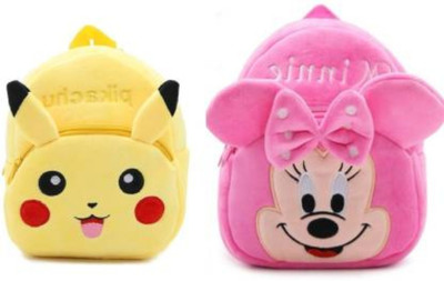 Aveek A_SS ALS_BM-New combo of 2 pink minnie, yellow pikachu32.2_a Backpack(Multicolor, 13 L)
