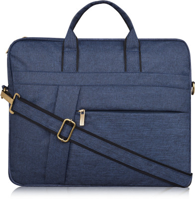 HVH WORLD Blue Color Linen 10L Office Laptop Bag For Men & Women HV-BG19 Waterproof Messenger Bag(Blue, 10 L)