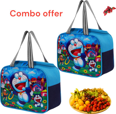 FACLIX Combo Lunch bag Doraemon Waterproof Lunch Bag Use for School/Collage/Picnic Waterproof Lunch Bag(Blue, 5 L)