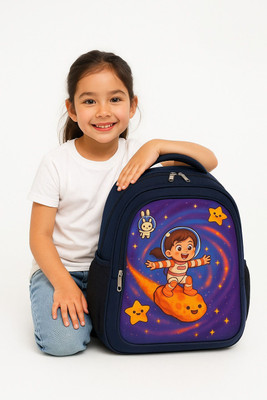 Mous Space Adventure Girl Small Navy Blue School Bag Waterproof School Bag(Blue, 26 L)