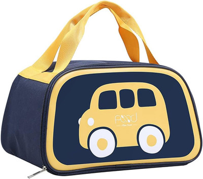 HOUSE OF QUIRK Insulated Reusable Lunch Bag Printed Lunch Bag- Waterproof Lunch Bag(Dark Blue, 8 L)