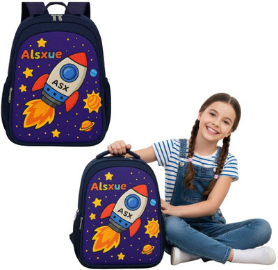 MOSU Rocket Comet Booster Kids Backpack Waterproof School Bag(Blue, 26 L)