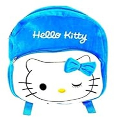 ISMAIL ANSARI ENTERPRISES Kids Hello Kitty Cartoon Soft Plush Boys Girls 2-5 Years School Bag(Light Blue, 10 L)