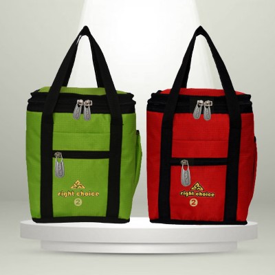 RIGHT CHOICE Combo 2 Offer Lunch Bags Branded Premium Quality Lunch Bag(Red, Green, 4 L)