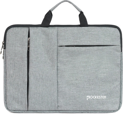 POCKESTER 15.6 Inch Laptop Sleeve I Laptop Slip Case Cover Bag With Handle I Waterproof Laptop Sleeve/Cover(Grey, 15.6 inch)