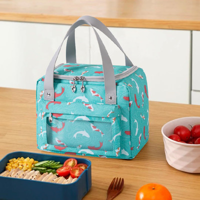 KUBER INDUSTRIES Thermal Insulated Front Pocket Lunch Bag with Handle|RH215-GRN|Green Waterproof Lunch Bag(Green, 4.5 L)