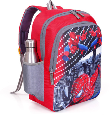 Myron Spiderman 16x11 inch Pre-School For Nursery (LKG/UKG/ 1st class)Girls/Boys kids Waterproof School Bag(Red, 26 L)