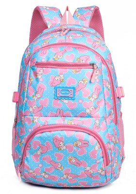 Tinytot SB028_02 Waterproof School Bag(Light Blue, Pink, 26)