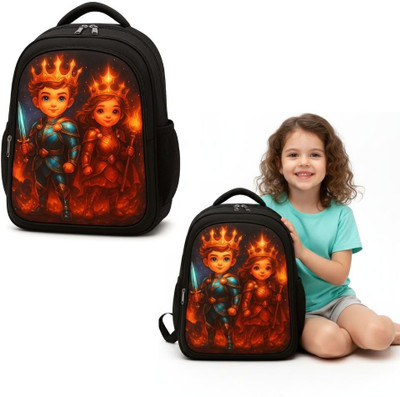 MOSU King Queen Fantasy Adventure Backpack Waterproof School Bag(Black, 26 L)