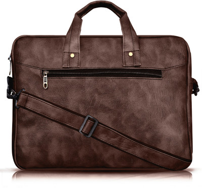 MaaMeldi Brown Color Faux Leather 10L Office Laptop Bag For Men & Women MM-BG28 Waterproof Messenger Bag(Brown, 10 L)