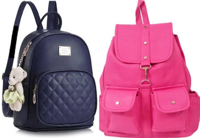 khatushyam collection stylish printed backpack for girls 20 L Backpack(Blue, Pink)