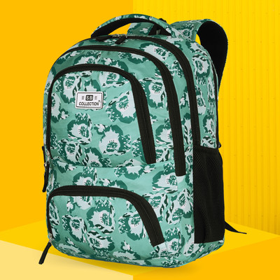 SBCOLLECTION Classy Unisex Print Texture Comfortable Use for Class 1st to 9th Coaching Picnic Waterproof School Bag(Light Green, 35 L)