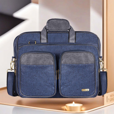 LOREM Blue & Grey Color Linen fabric 28L Messenger Bag For Men DB-BG99 Messenger Bag(Blue, 28 L)